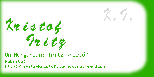 kristof iritz business card
